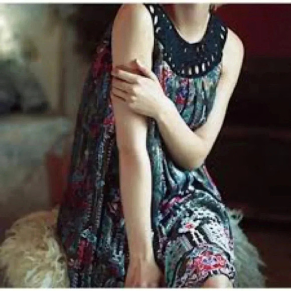 Moulinette Soeurs Linnea Velvet Metallic Swing Dress Size Large - Picture 2 of 12